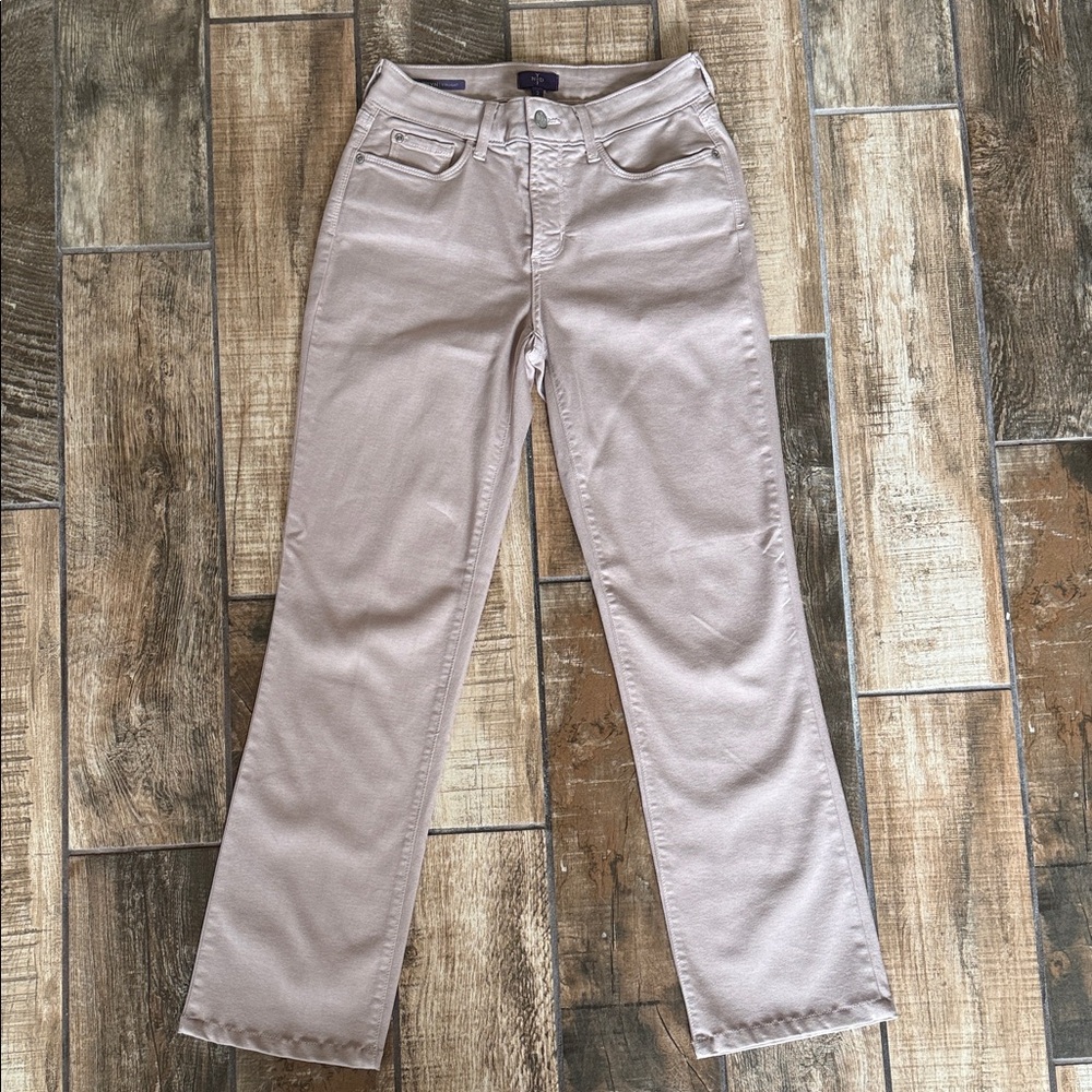 NYDJ Marilyn Straight Leg Pants Tan Khaki | Size 2 | Made in USA